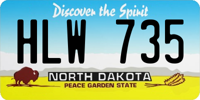 ND license plate HLW735