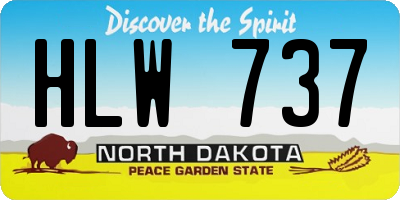 ND license plate HLW737