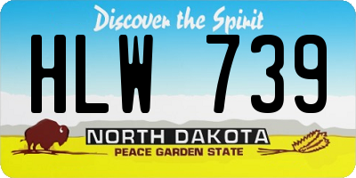 ND license plate HLW739