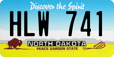 ND license plate HLW741