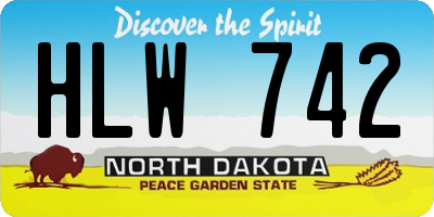 ND license plate HLW742