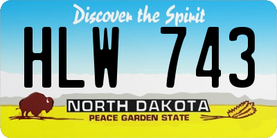 ND license plate HLW743