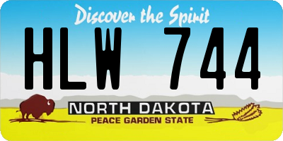 ND license plate HLW744