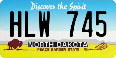 ND license plate HLW745