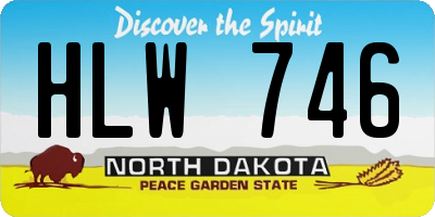 ND license plate HLW746