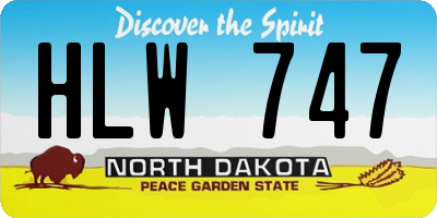 ND license plate HLW747