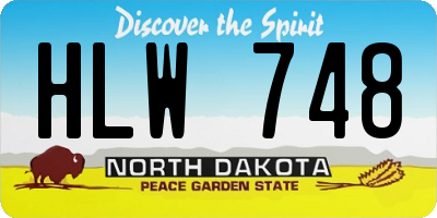 ND license plate HLW748