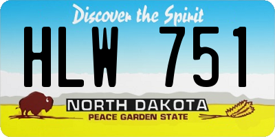 ND license plate HLW751