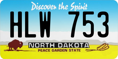 ND license plate HLW753