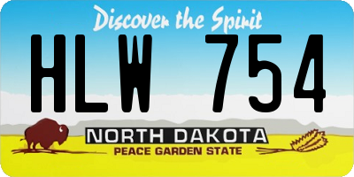 ND license plate HLW754