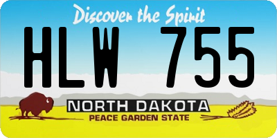 ND license plate HLW755