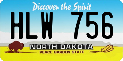 ND license plate HLW756