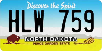 ND license plate HLW759