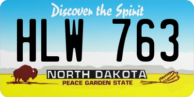 ND license plate HLW763