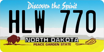 ND license plate HLW770