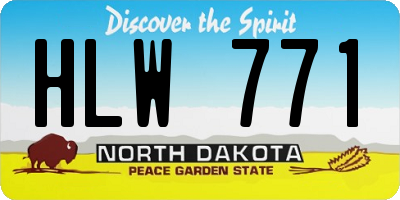 ND license plate HLW771