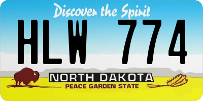 ND license plate HLW774