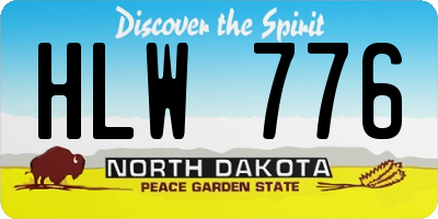 ND license plate HLW776