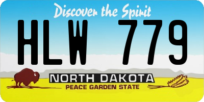 ND license plate HLW779