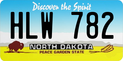 ND license plate HLW782