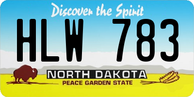 ND license plate HLW783