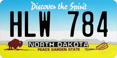 ND license plate HLW784