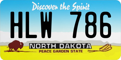 ND license plate HLW786