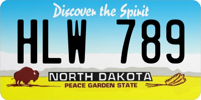 ND license plate HLW789