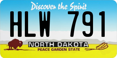 ND license plate HLW791