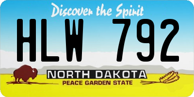 ND license plate HLW792