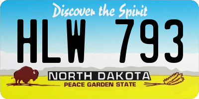 ND license plate HLW793