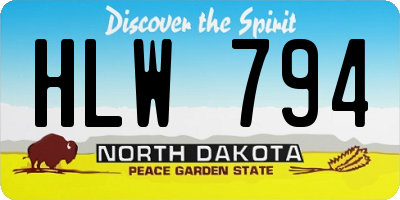 ND license plate HLW794