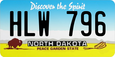 ND license plate HLW796