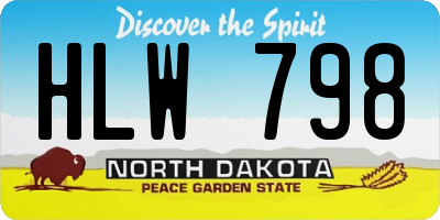 ND license plate HLW798