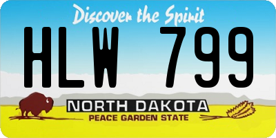 ND license plate HLW799