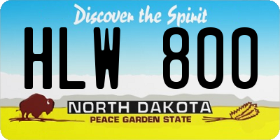 ND license plate HLW800