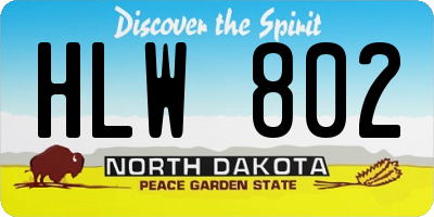 ND license plate HLW802