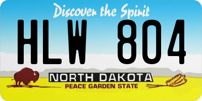 ND license plate HLW804