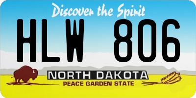 ND license plate HLW806