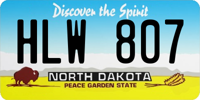 ND license plate HLW807