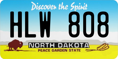 ND license plate HLW808