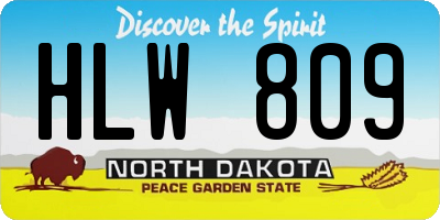 ND license plate HLW809