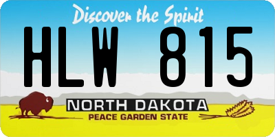 ND license plate HLW815