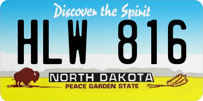 ND license plate HLW816