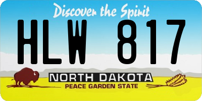 ND license plate HLW817