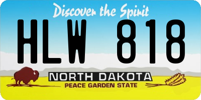 ND license plate HLW818