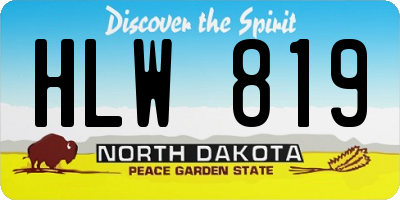 ND license plate HLW819