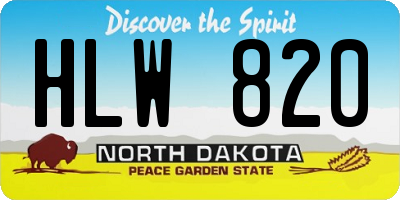 ND license plate HLW820