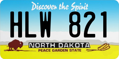 ND license plate HLW821