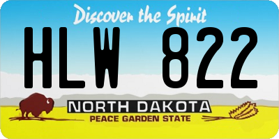 ND license plate HLW822